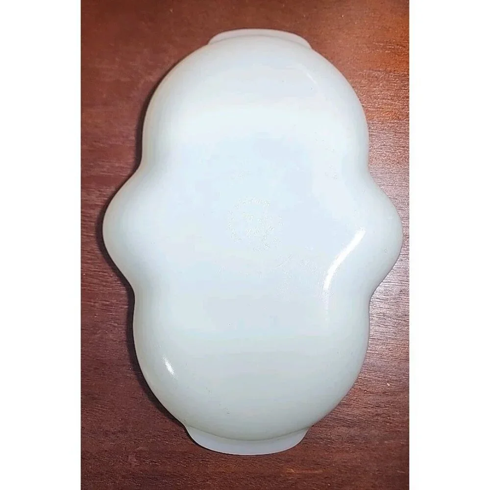 Vintage Fire King White Milk Glass with Gold Trim Divided Dish 3 Section Platter